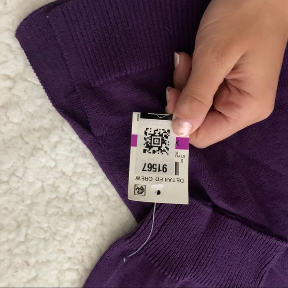 Karen Scott solid purple sweater - Picture 5 of 6